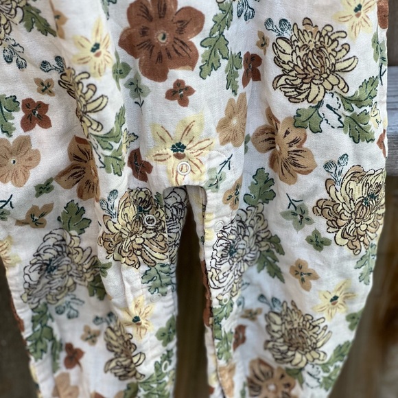 Angel Dear Floral Linen Romper NWT - Picture 6 of 8